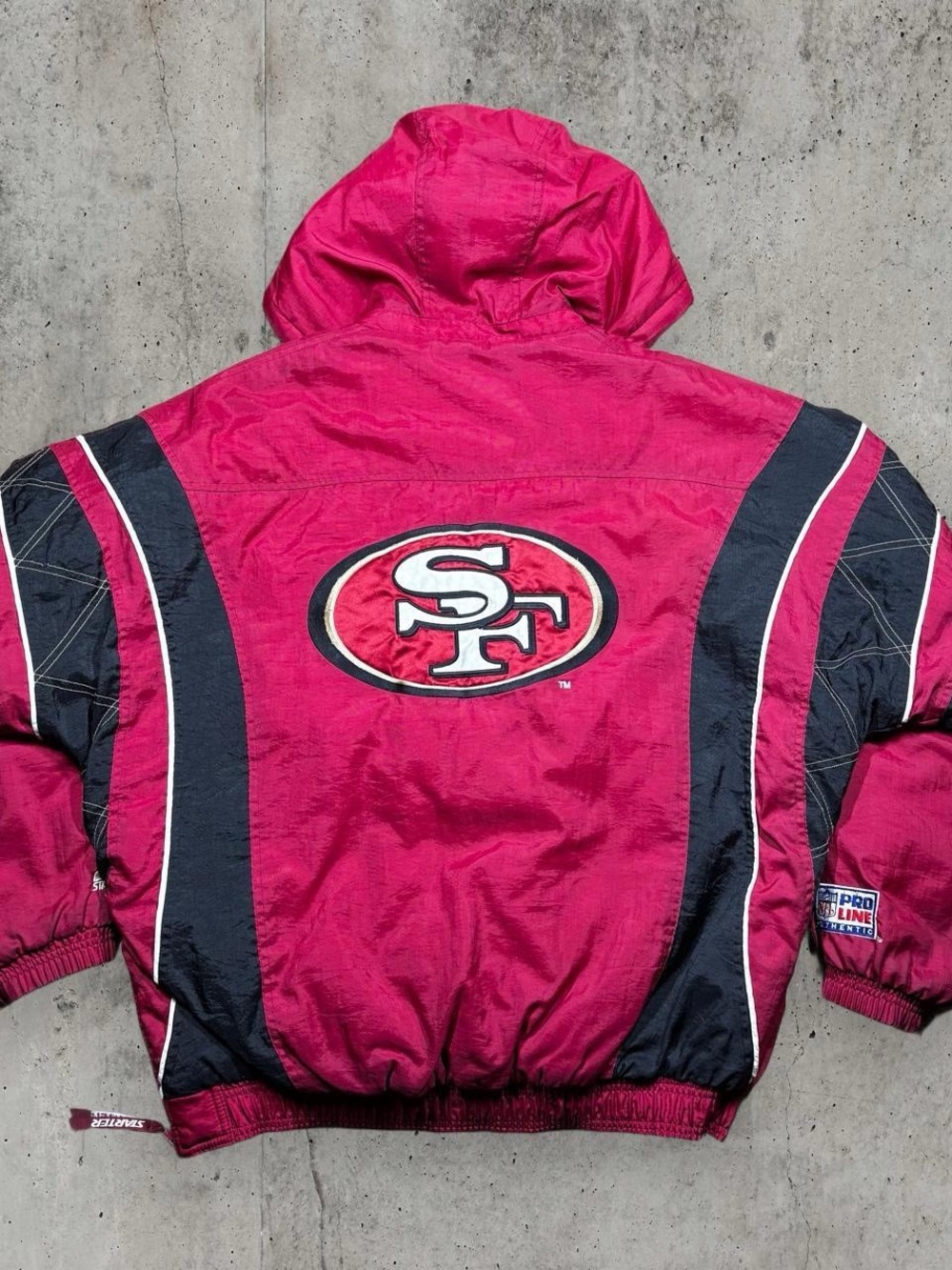 Vintage 90s San Francisco 49ers Starter Pro Line Pullover Puffer Jacket XL NFL